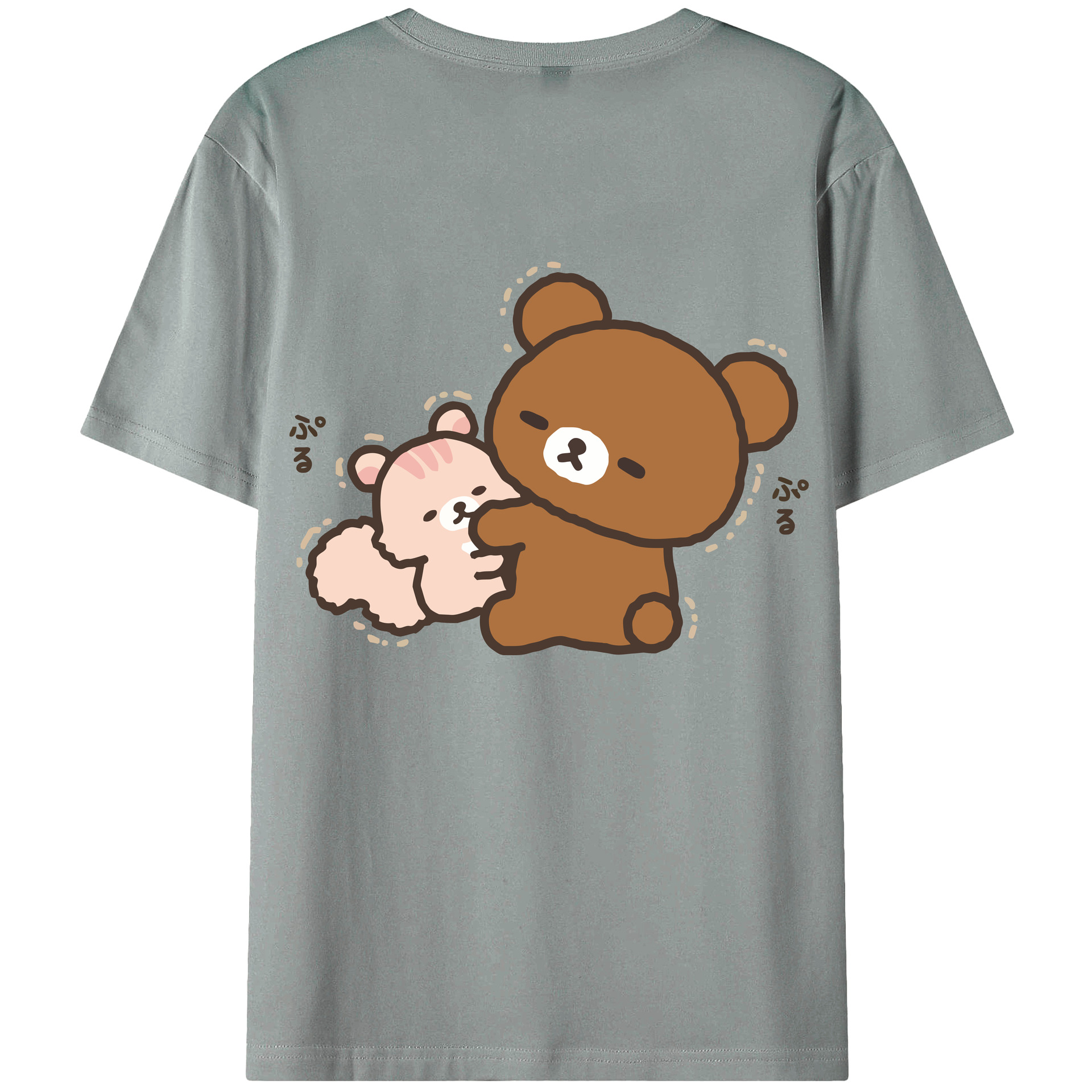 （画像用） リラックマ リラックマ キイロイトリ Rilakkuma Korilakkuma Kiiroitori 綿100％ メンズ半袖Tシャツ（バックプリント） 通気性